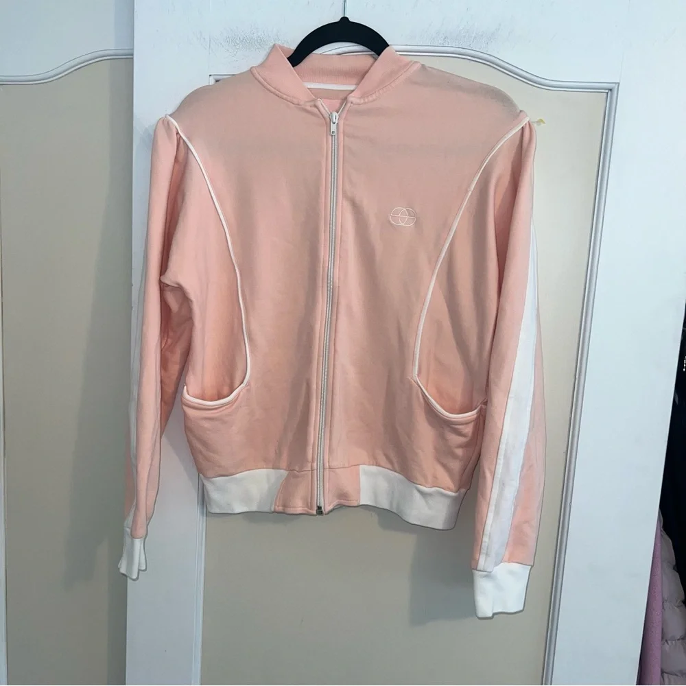 Vintage Stussy Y2K Baby Pink Full Zip Lightweight Jacket Size: Large